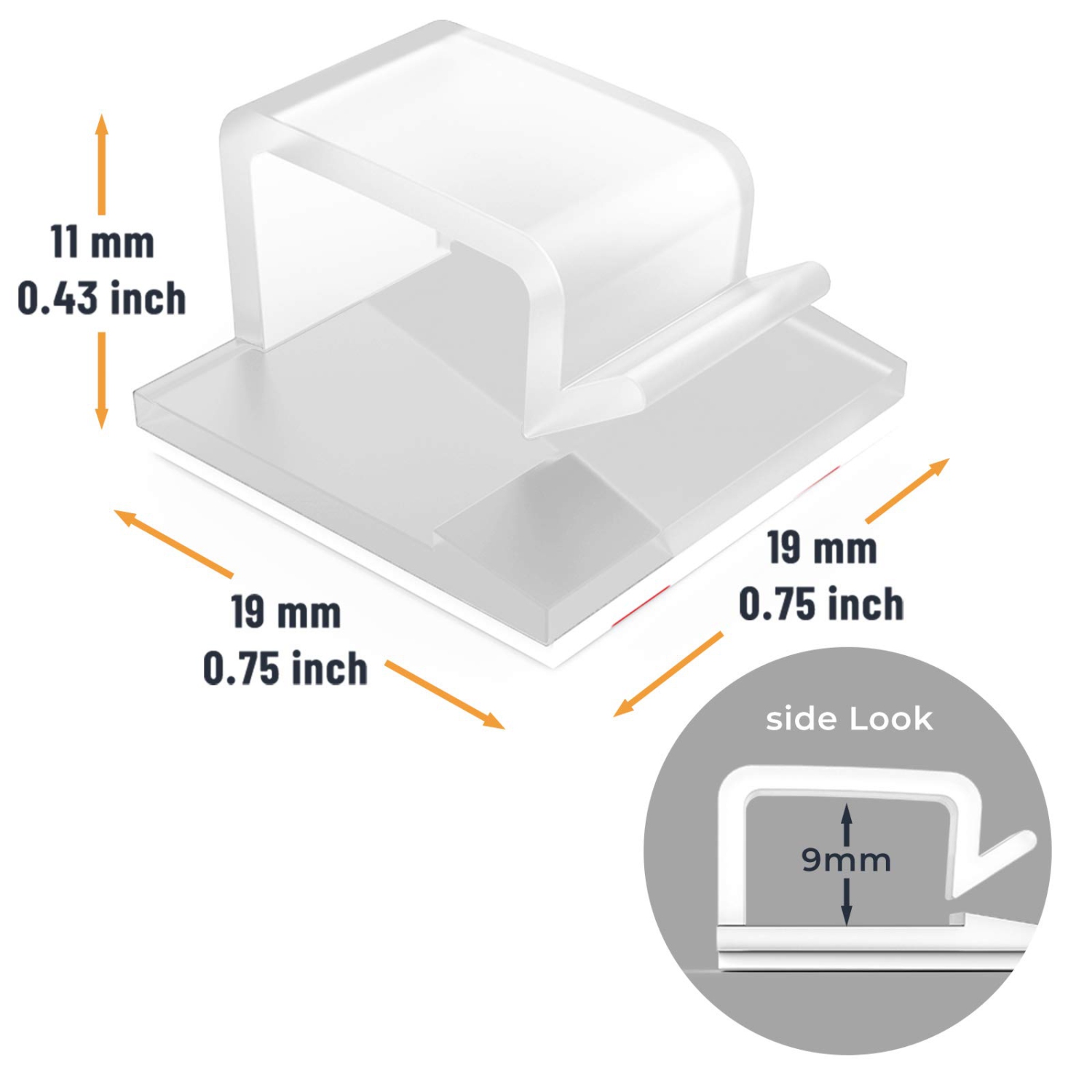 Pinces de câbles avec adhésif robuste, support de câbles pour PC Shape pour organisation des câbles Sticky Tidy and Organizer Cordon et fil - 40