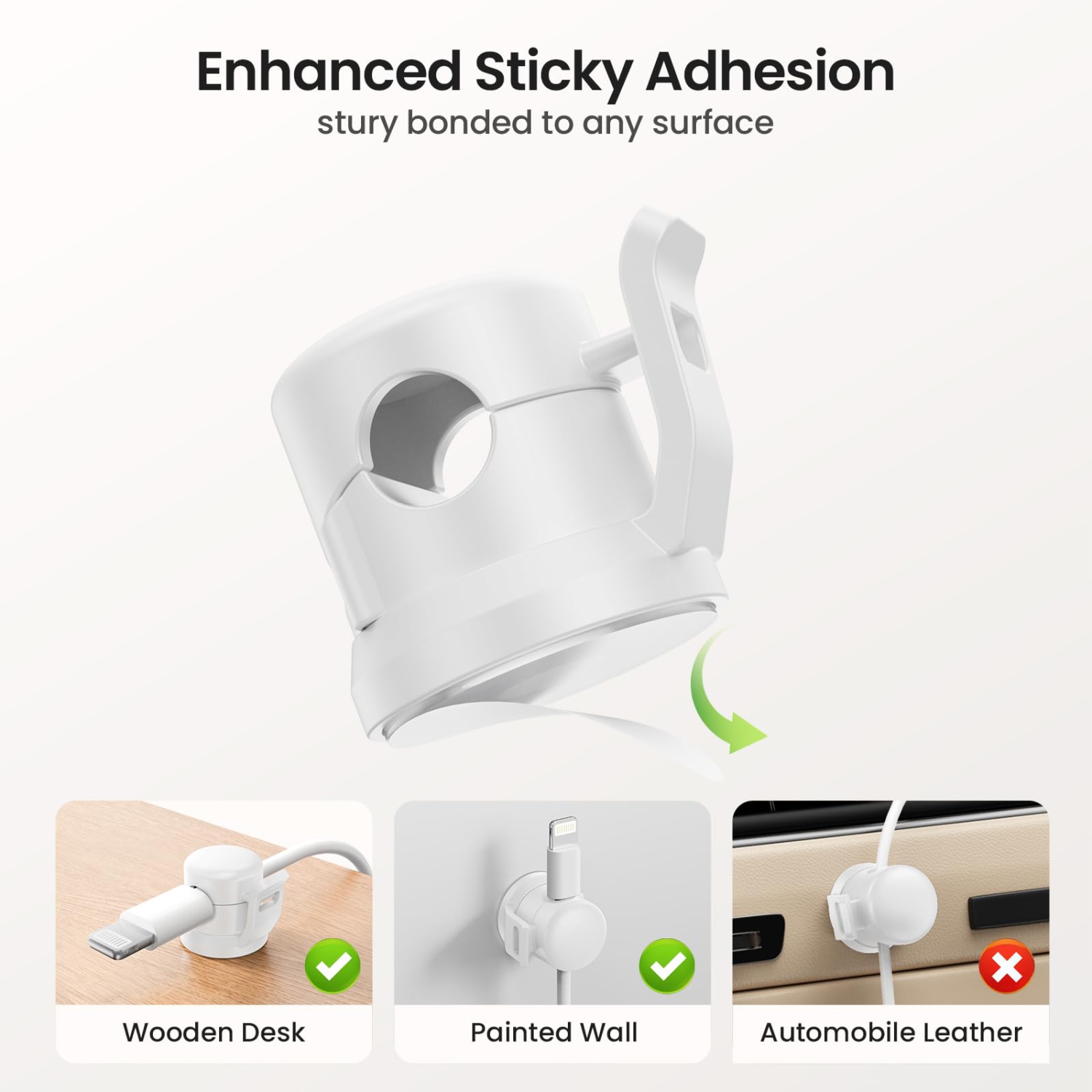 Cable Clips, Wire Organizer for Charging Cable Cable Smooth Adjustable ,Adhesive Cord Holder, Phone USB Charger Cable Management for