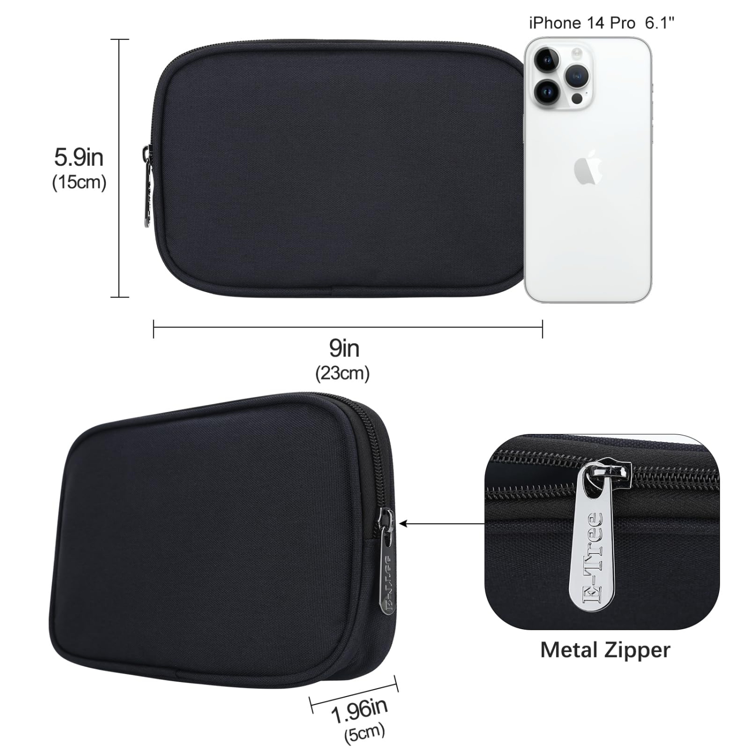 Travel Case Organizer for Small Electronics and Accessories,Tech Bag,Essentials for Mouse,Cord,Charger,Phone,Earphone,Power