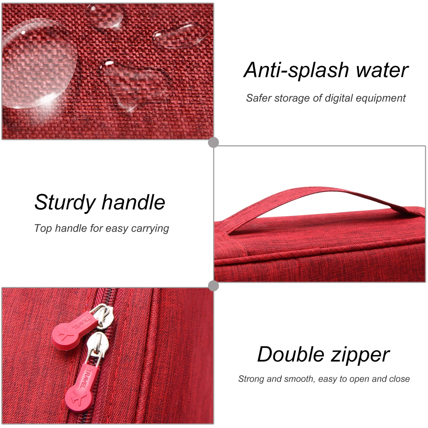 Electronics Organizer Travel Universal Cable Organizer Bag Waterproof Electronics Accessories Storage Cases for Cable, Charger, Phone, USB, SD Card,