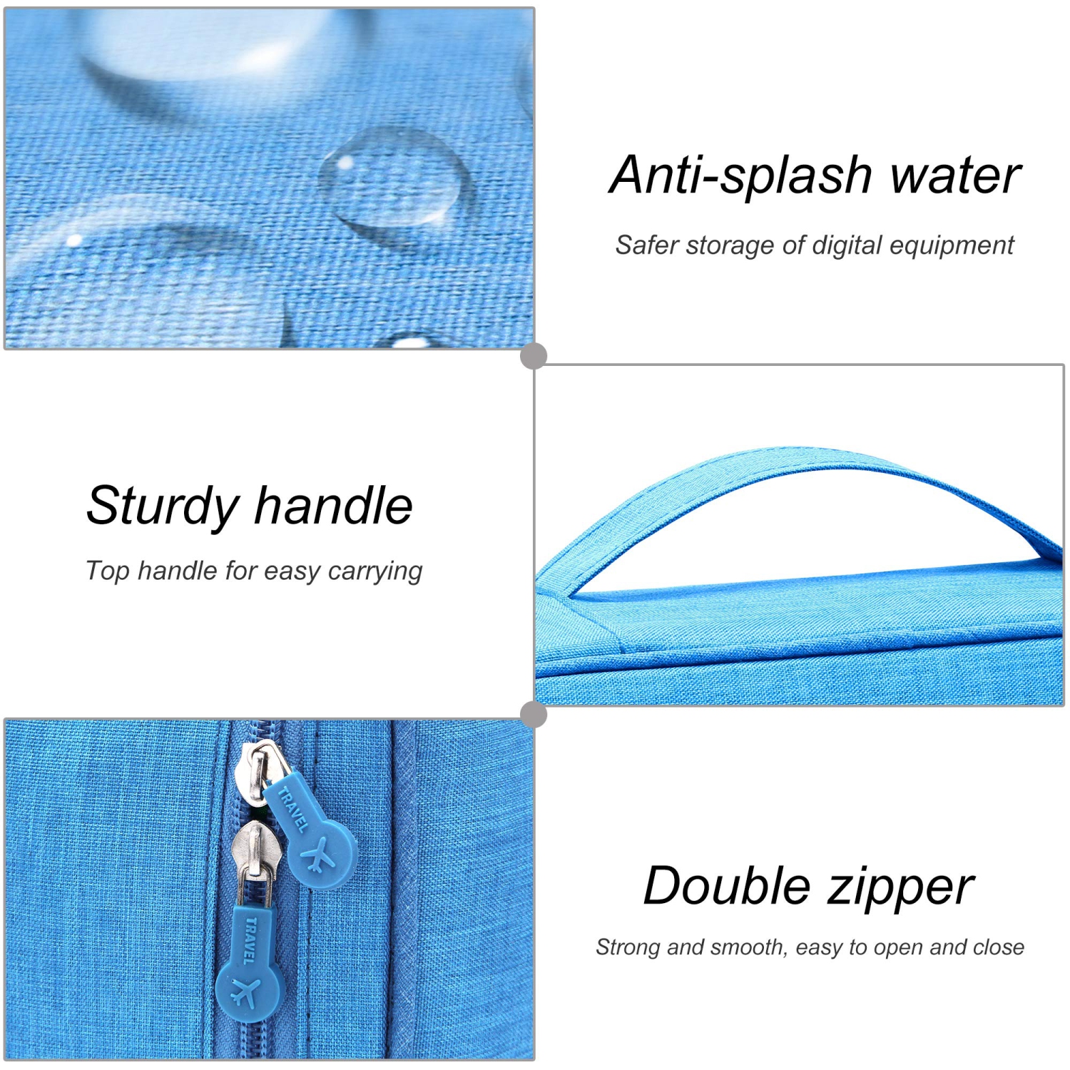 Electronics Organizer Travel Universal Cable Organizer Bag Waterproof Electronics Accessories Storage Cases for Cable, Charger, Phone, USB, SD Card,