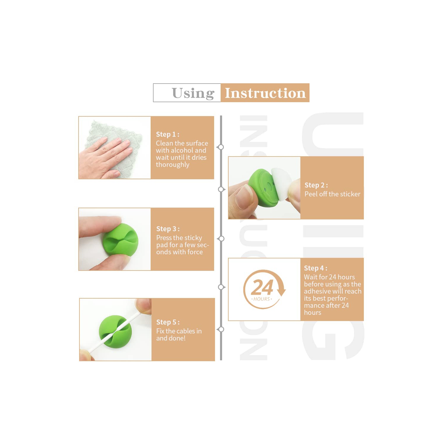 Pince de câble, support de câble de chargeur adhésif en acrylique, organisateur de câbles pour bureau, mur, voiture, table de chevet et gestion de