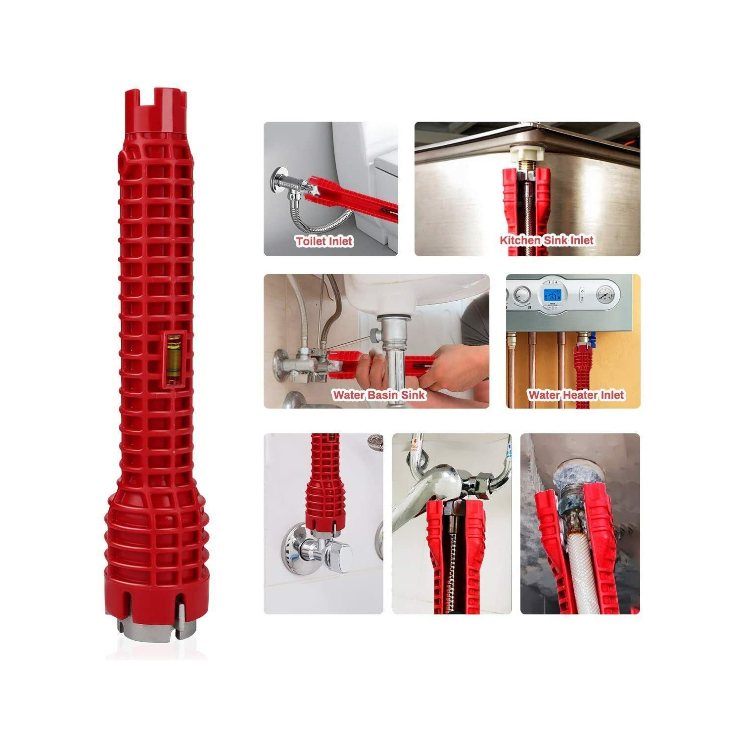 Outil de réparation d'évier à clé plate 8-en-1, haute qualité