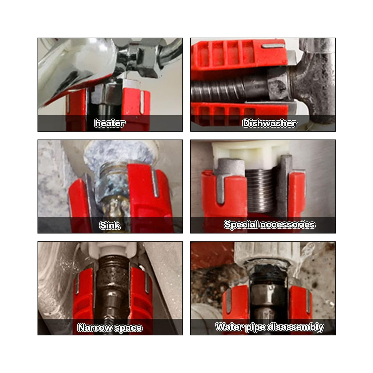 Outil de réparation d'évier à clé plate 8-en-1, haute qualité