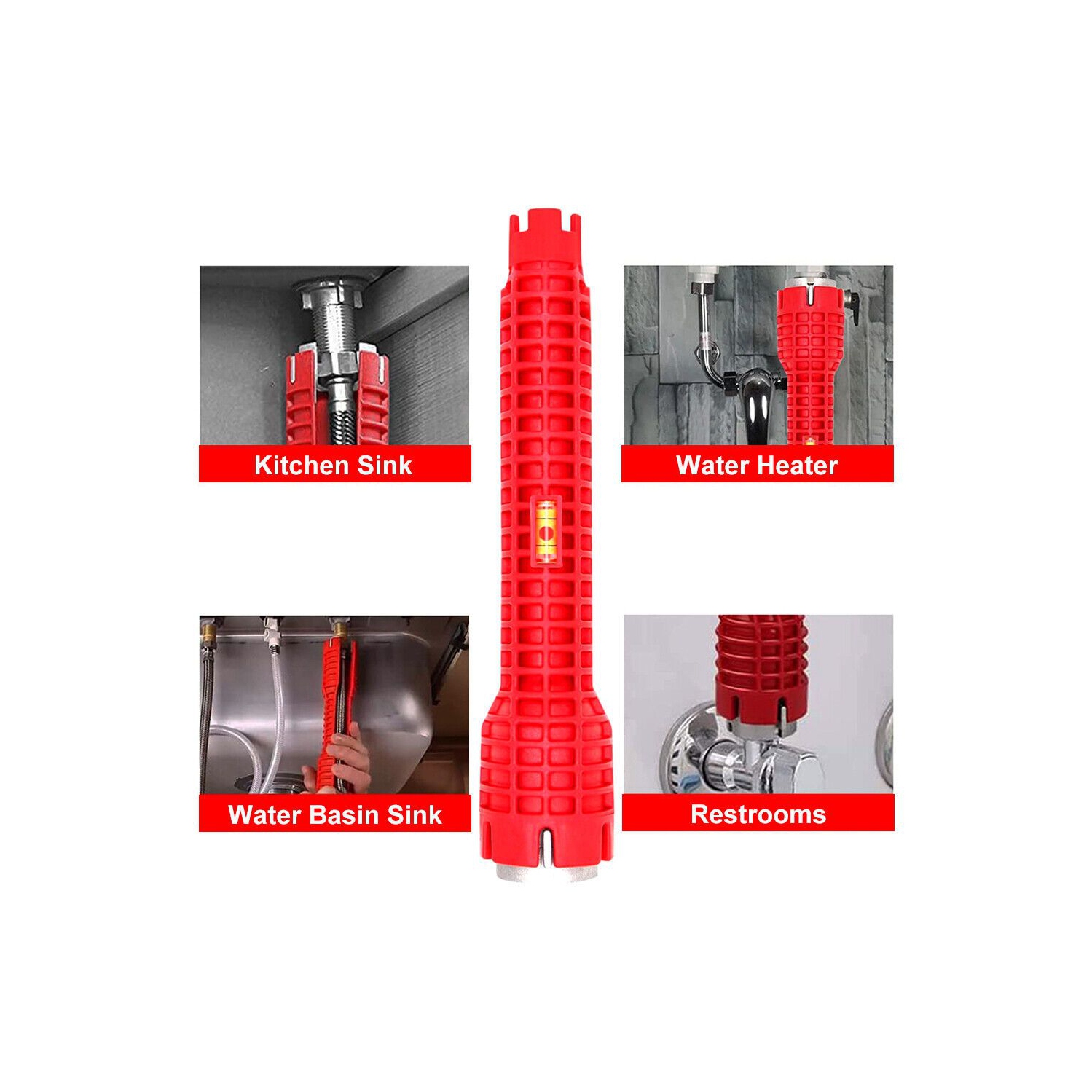 Outil de réparation d'évier à clé plate 8-en-1, haute qualité