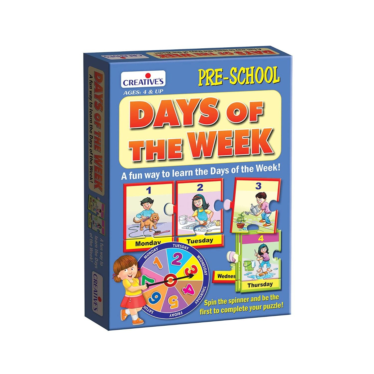 Creative Educational Day Puzzle ,Fun With Learning Toy Game ,2 sets of self-correcting 7 pieces puzzles, And activity guide Puzzle