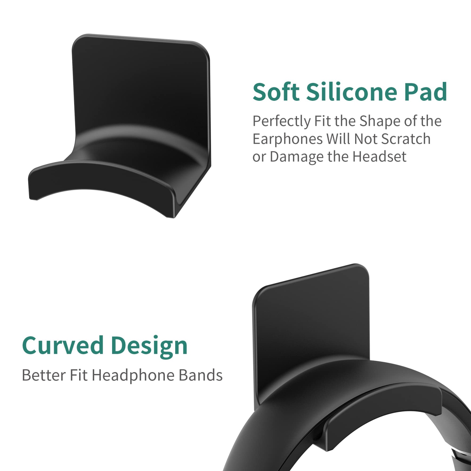Headphone Stand Headset Holder - Adhesive Gaming Headphone Hanger Hook Desk Mount for Most Headphone & Controller