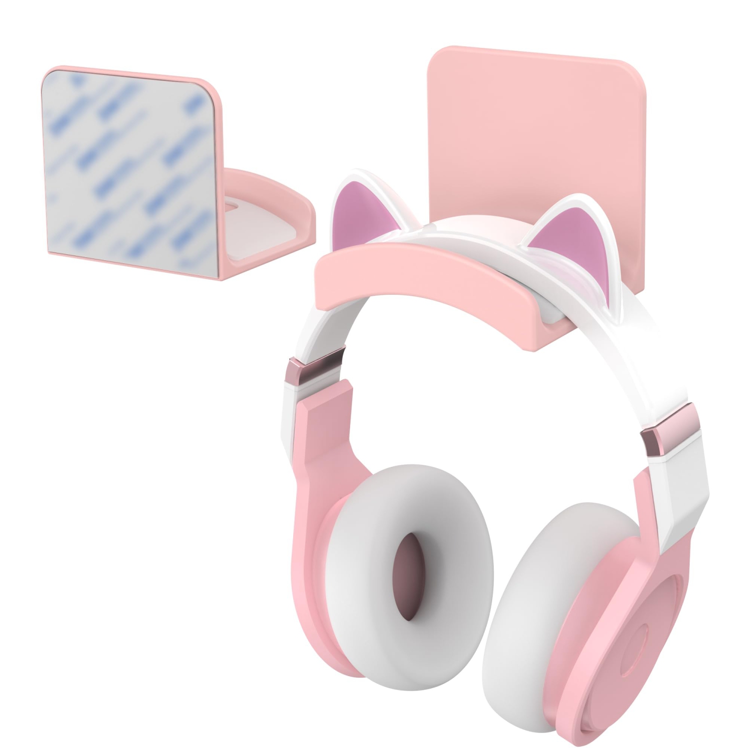 Headset Stand for Most Headphones-Headphone Holder & Hook 2 in 1,Fixed on The Wall or Desk with Non-Slip Silicone Pad Rugged and Durable , A