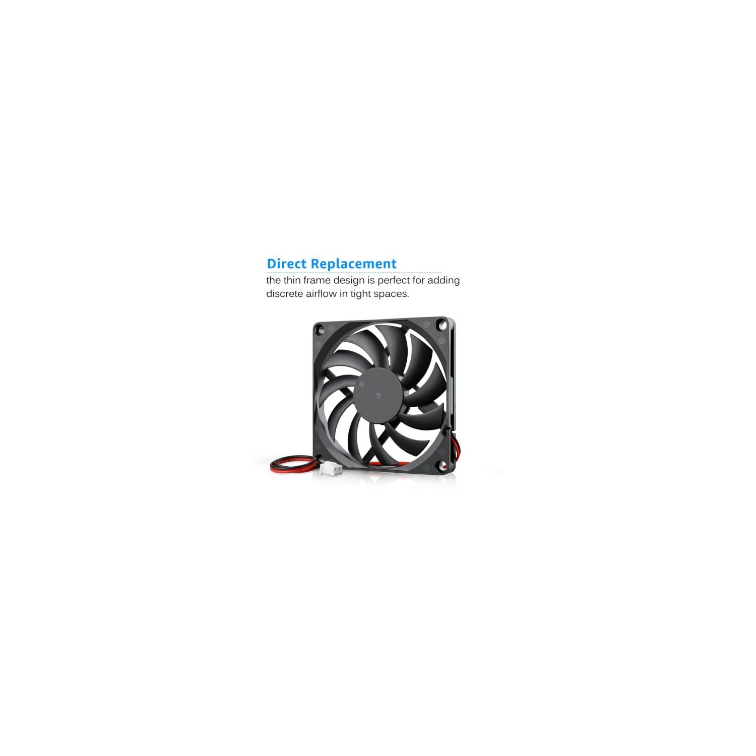 Coolling Fan 5V 80mmx80mmx25mm, Slim Frame Design, Great for Tight Spaces , Convenient 2 Pin Power Connector - Coolling Fan