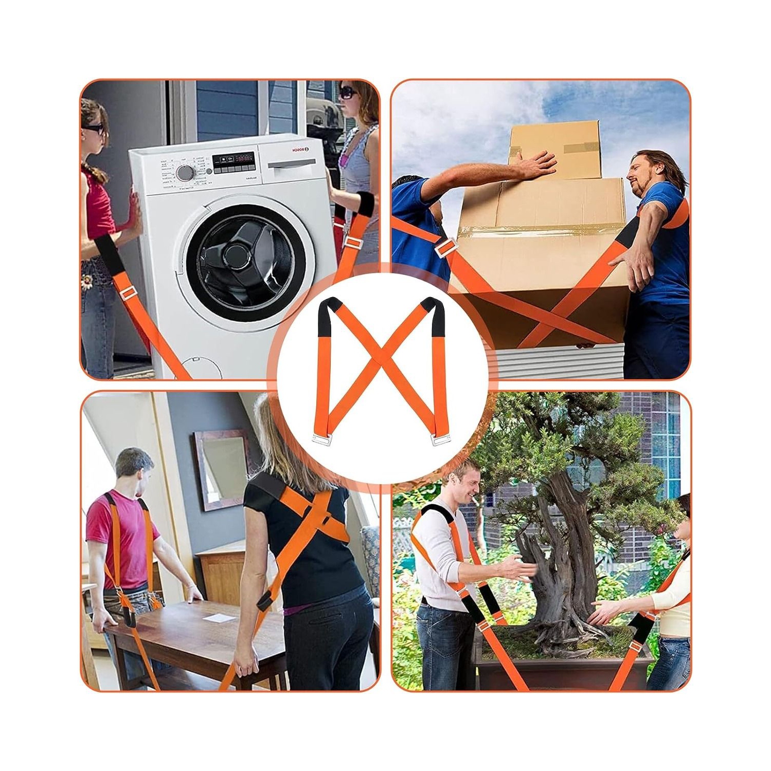 Moving Straps, 2-Person Lifting and Moving System Shoulder Belt for Carry Heavy Furniture, Appliances, Mattresses, Easily Secure to Lift Heavy