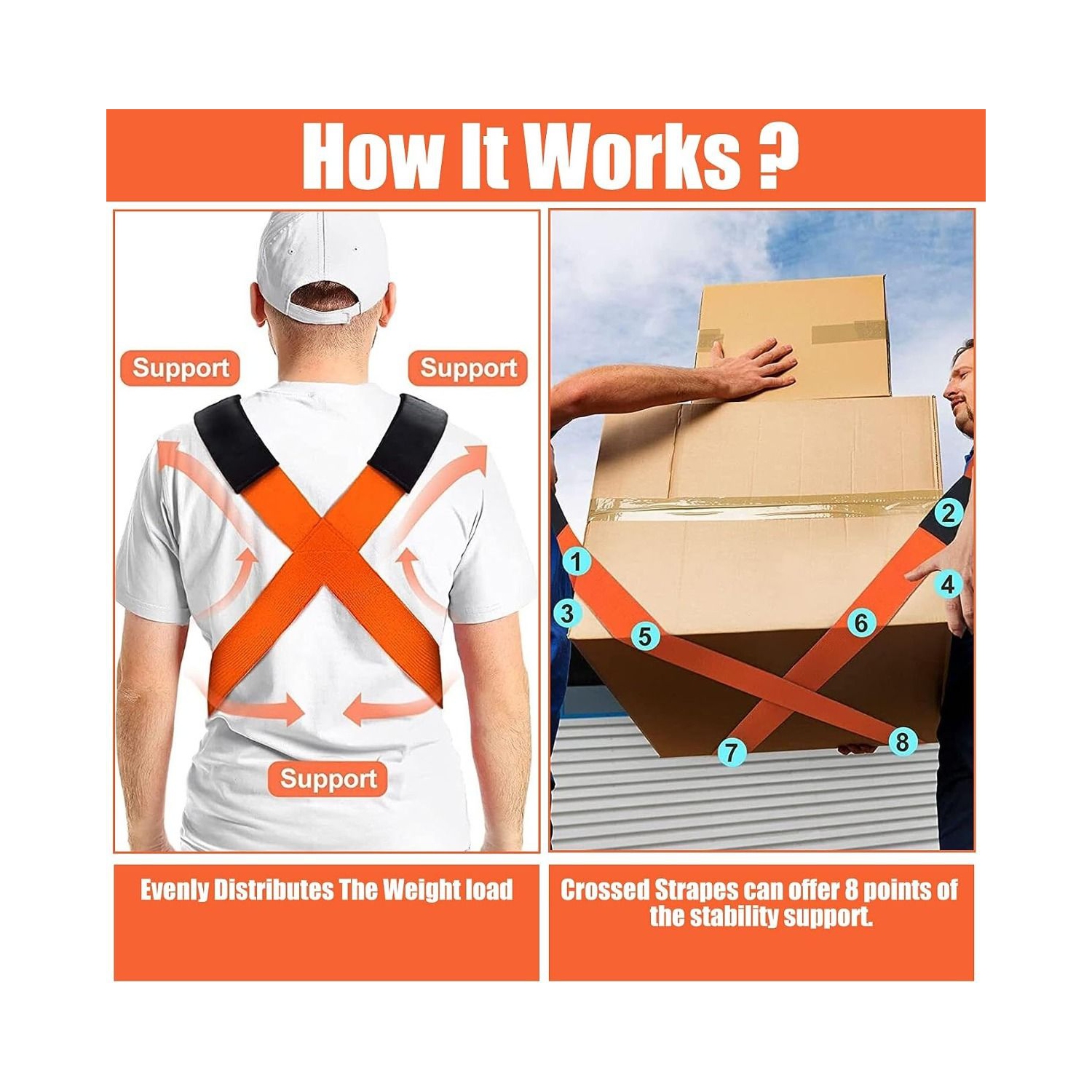 Moving Straps, 2-Person Lifting and Moving System Shoulder Belt for Carry Heavy Furniture, Appliances, Mattresses, Easily Secure to Lift Heavy