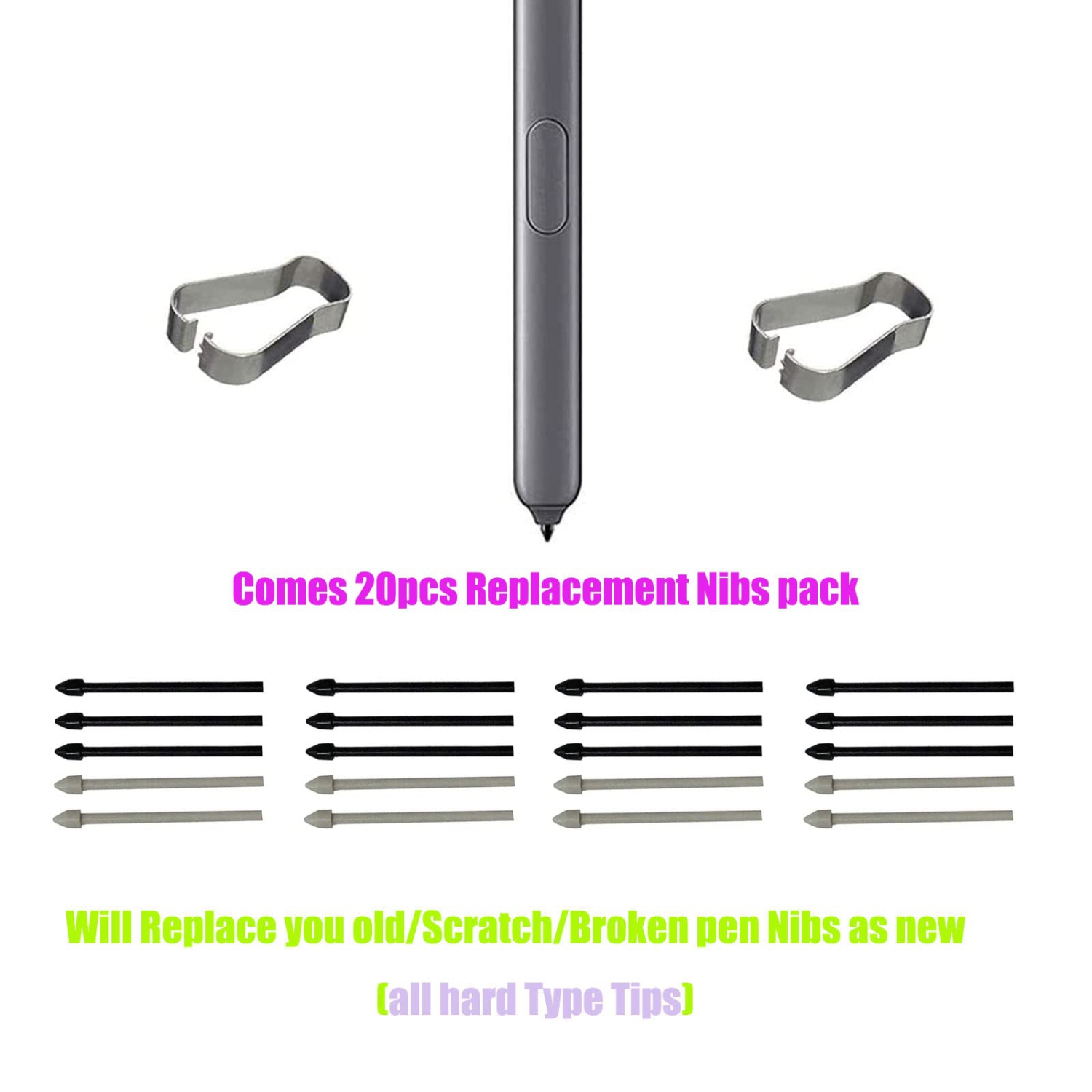 (Paquet de 20pcs) embouts de stylet de rechange pour Tab S6 s Pen pour Samsung Galaxy Tab S6, Tab S6 lite