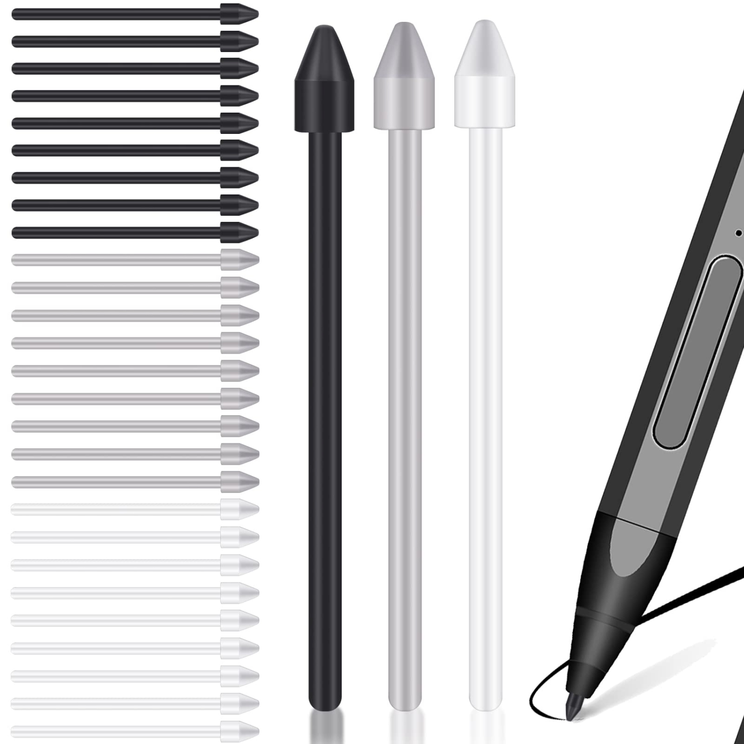 30 PC embouts de stylet embouts de rechange seulement recharge de pointes de rechange compatible avec marqueur de stylet remarquable 1/remarquable