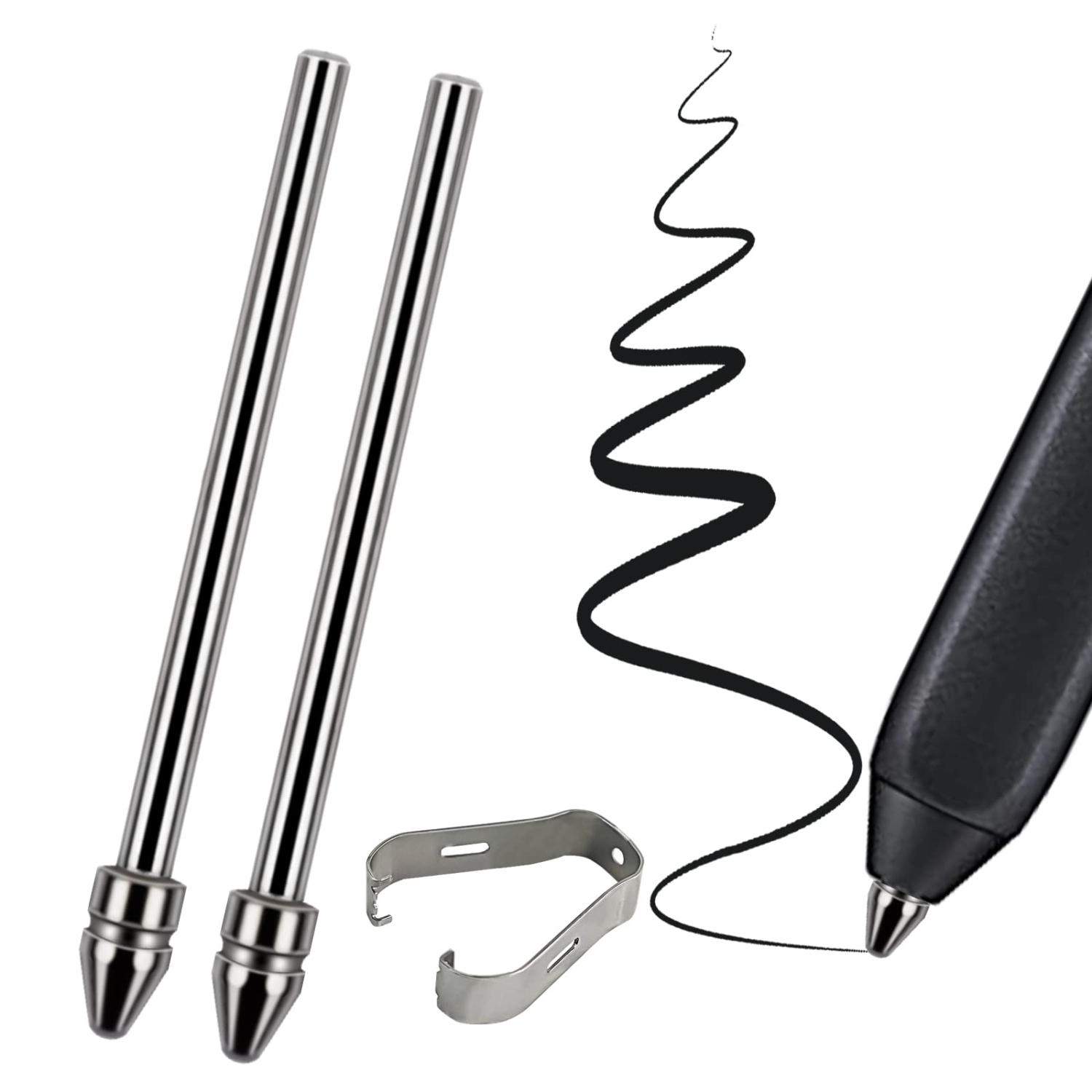 Universal Fit No Worn Out Fine Titanium Alloy Fine Pencil Nibs Compatible with Pen 2 Pro,iReader,Lamy AL-Star Digital Pen, Ballpoint Replacement Tips