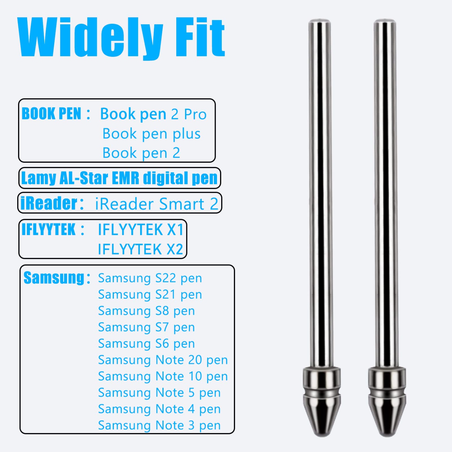 Universal Fit No Worn Out Fine Titanium Alloy Fine Pencil Nibs Compatible with Pen 2 Pro,iReader,Lamy AL-Star Digital Pen, Ballpoint Replacement Tips