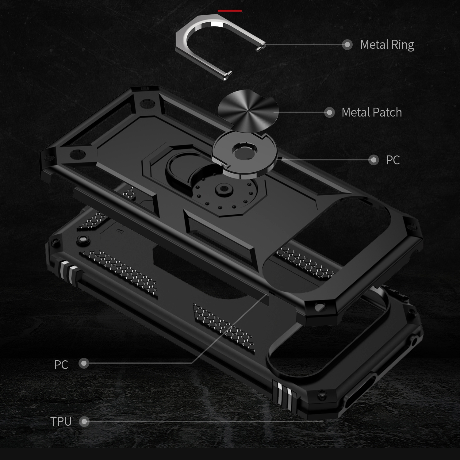 XCRS Slim Fitted Ring Cover, Built in Kickstand Ring Armor Case for Google Pixel 9 Pro XL