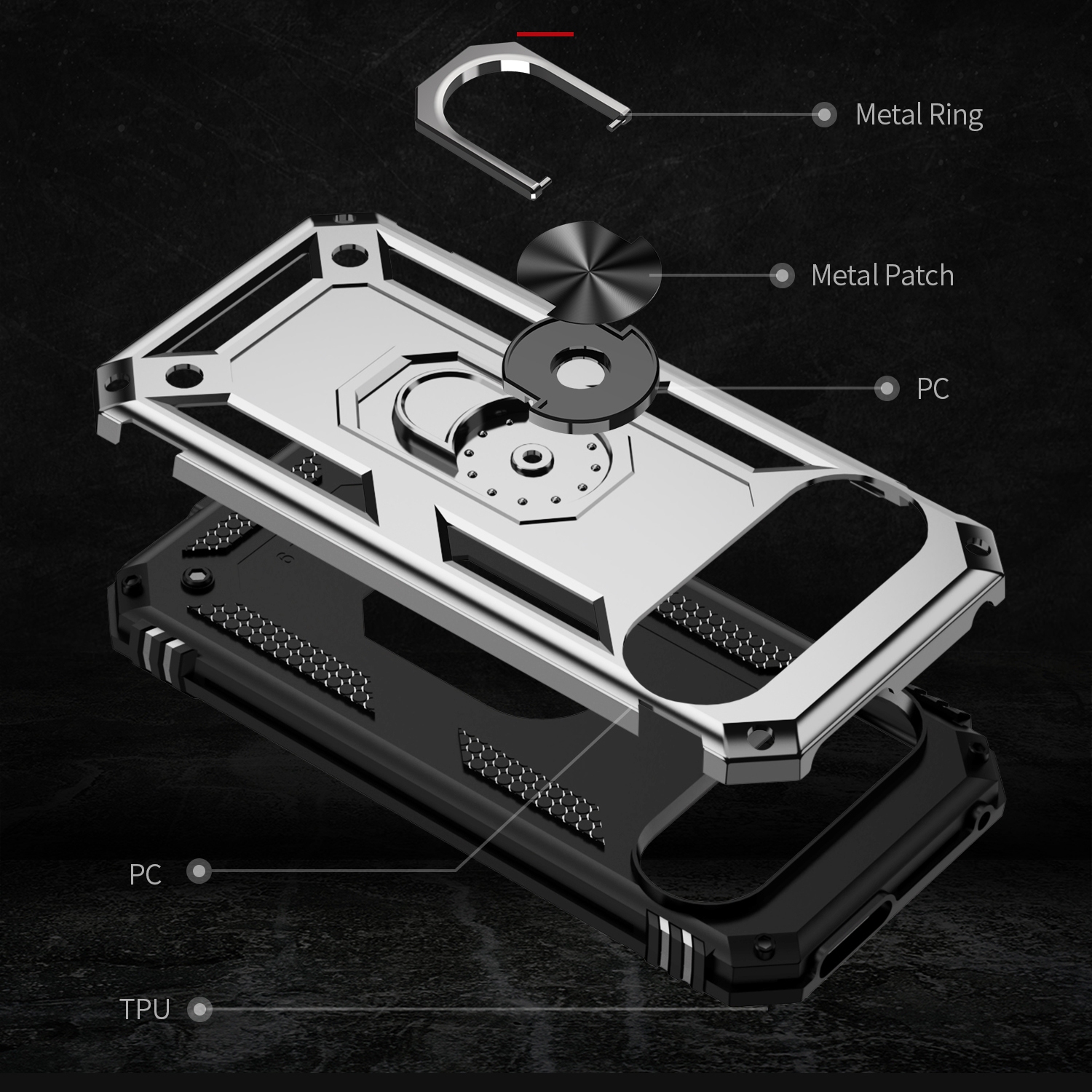 Étui ajusté pour anneau mince de XCRS, béquille intégrée pour Pixel 9 Pro XL de Google