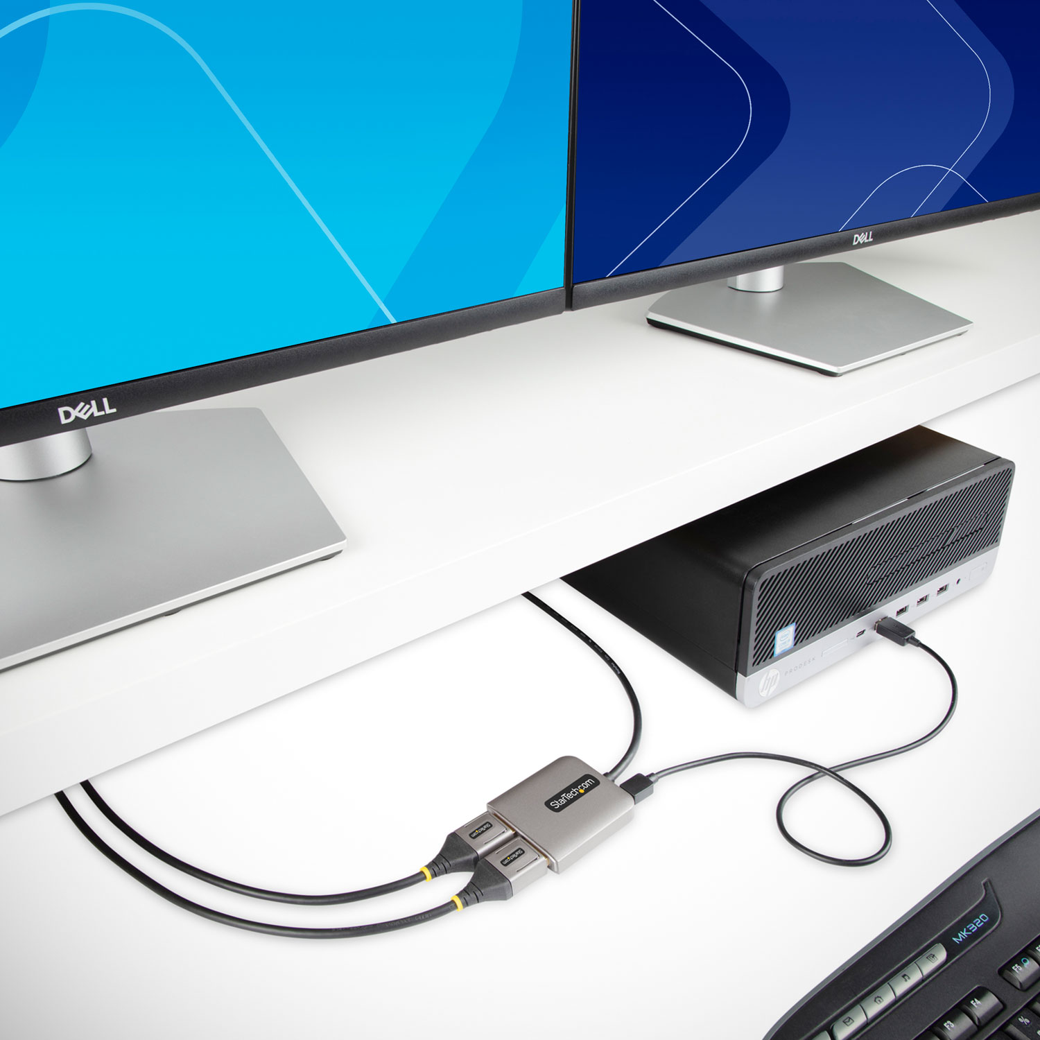 StarTech DisplayPort to Dual-Monitor DisplayPort 1.4 Splitter - Space Grey