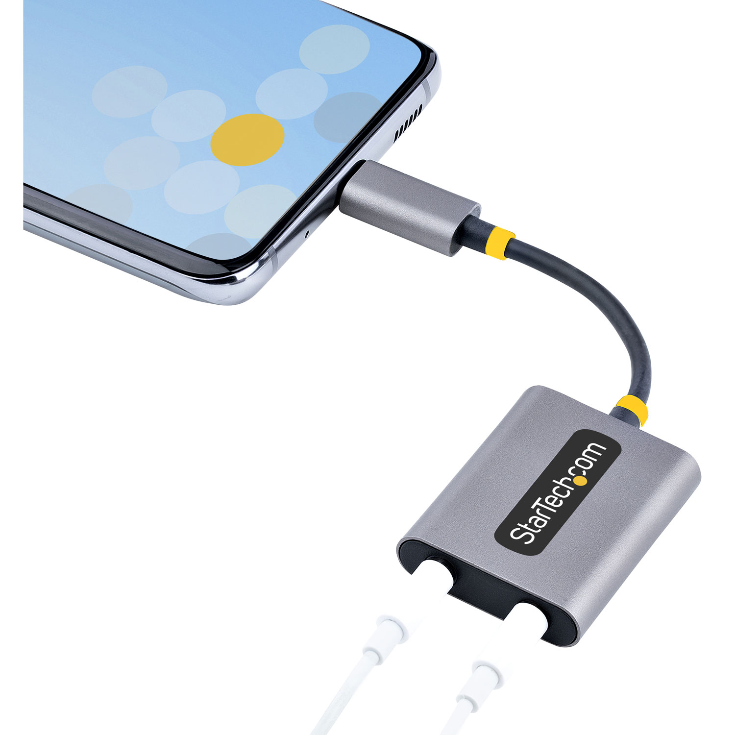 Adaptateur de casque d'écoute USB-C à 3,5 mm double de StarTech - Noir/Gris spatial