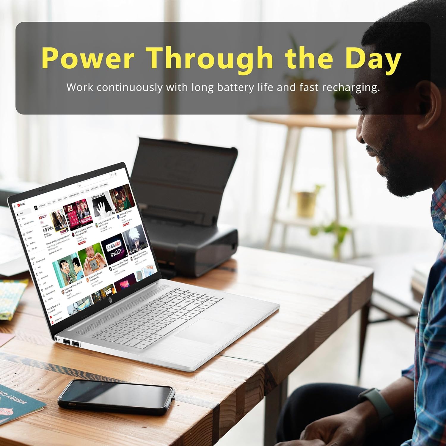 HP 15.6" FHD Laptop, Intel Core i3-1215U Processor, 256GB PCIe SSD, 16GB RAM, Intel HD Graphics, Bluetooth, 720p HD camera, HDMI, Wi‑Fi, Win 11,