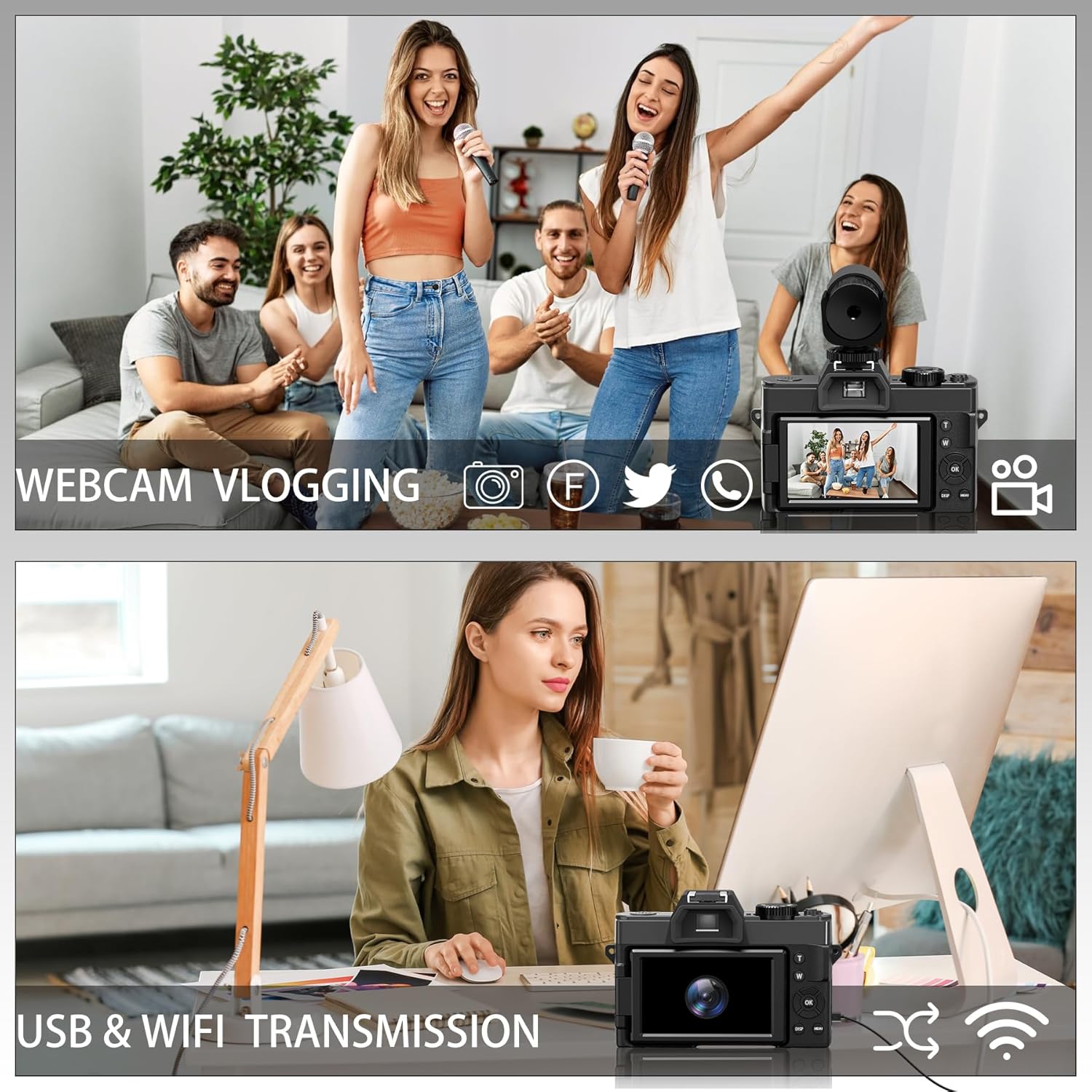 NBD Digital Cameras for Photography 5K,48MP Autofocus Vlogging Camera for YouTube with 32GB TF Card & 2 Batteries,16X Zoom Anti-Shake Video Camera