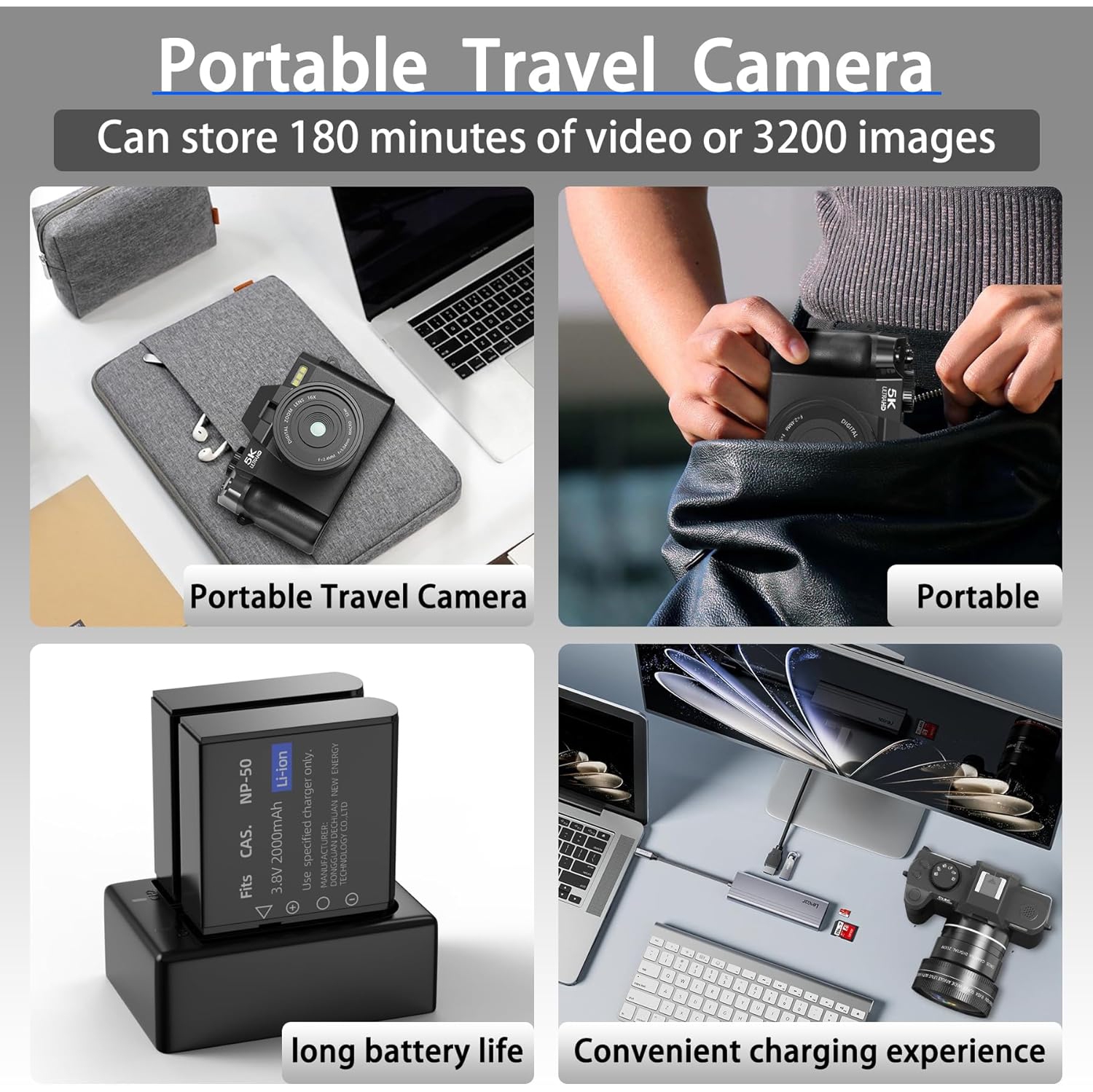 NBD Digital Cameras for Photography 5K,48MP Autofocus Vlogging Camera for YouTube with 32GB TF Card & 2 Batteries,16X Zoom Anti-Shake Video Camera