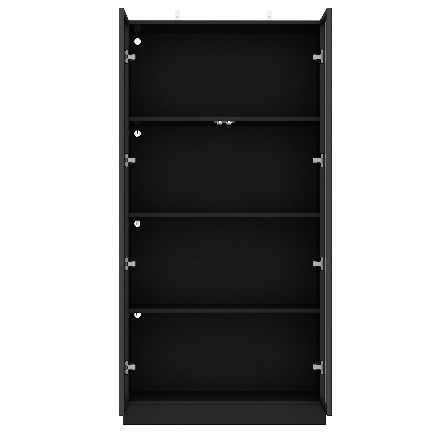 Famapy Modern Display Cabinet with Glass Doors, Adjustable Shelves, and LED Lighting for Living Room or Kitchen Black