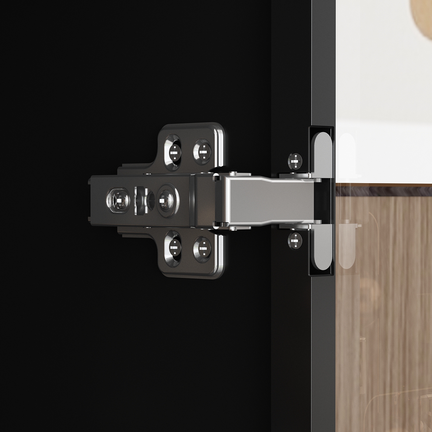 Famapy Modern Display Cabinet with Glass Doors, Adjustable Shelves, and LED Lighting for Living Room or Kitchen Black