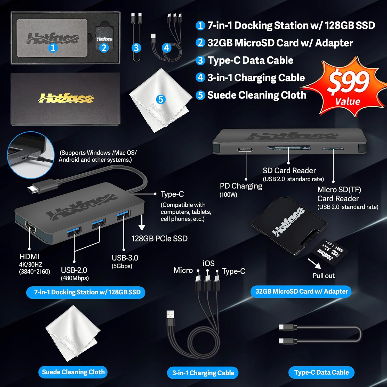 Lenovo IdeaPad 15.6" FHD Laptop for Business, Intel Pentium 4-Core CPU, 1.16TB Storage(1TB SSD+160GB Docking Station Set), 20GB RAM, HD Webcam, 1