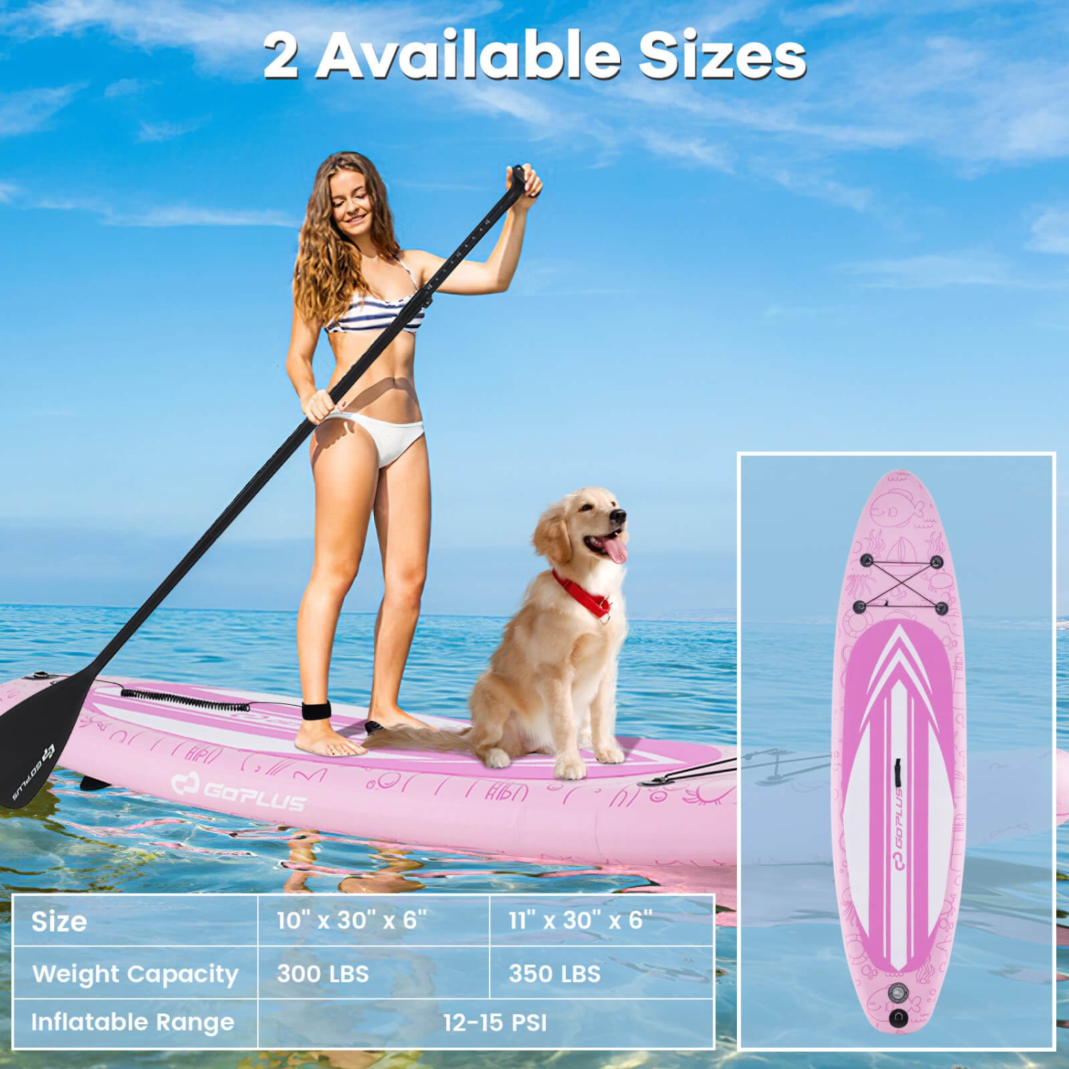 Goplus Small Inflatable SUP Board, Portable Paddle Board with 5D rings Stand Up Paddle Board for Youth & Adult