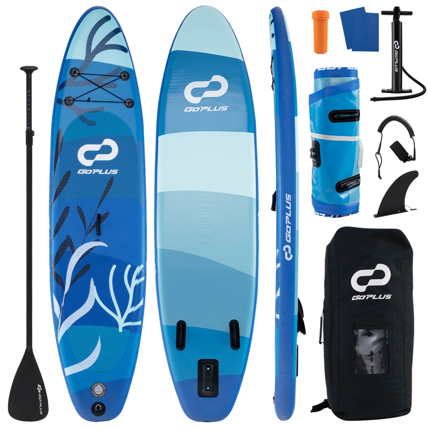 Goplus Small Inflatable SUP Board, Portable Paddle Board with 5D rings Stand Up Paddle Board for Youth & Adult