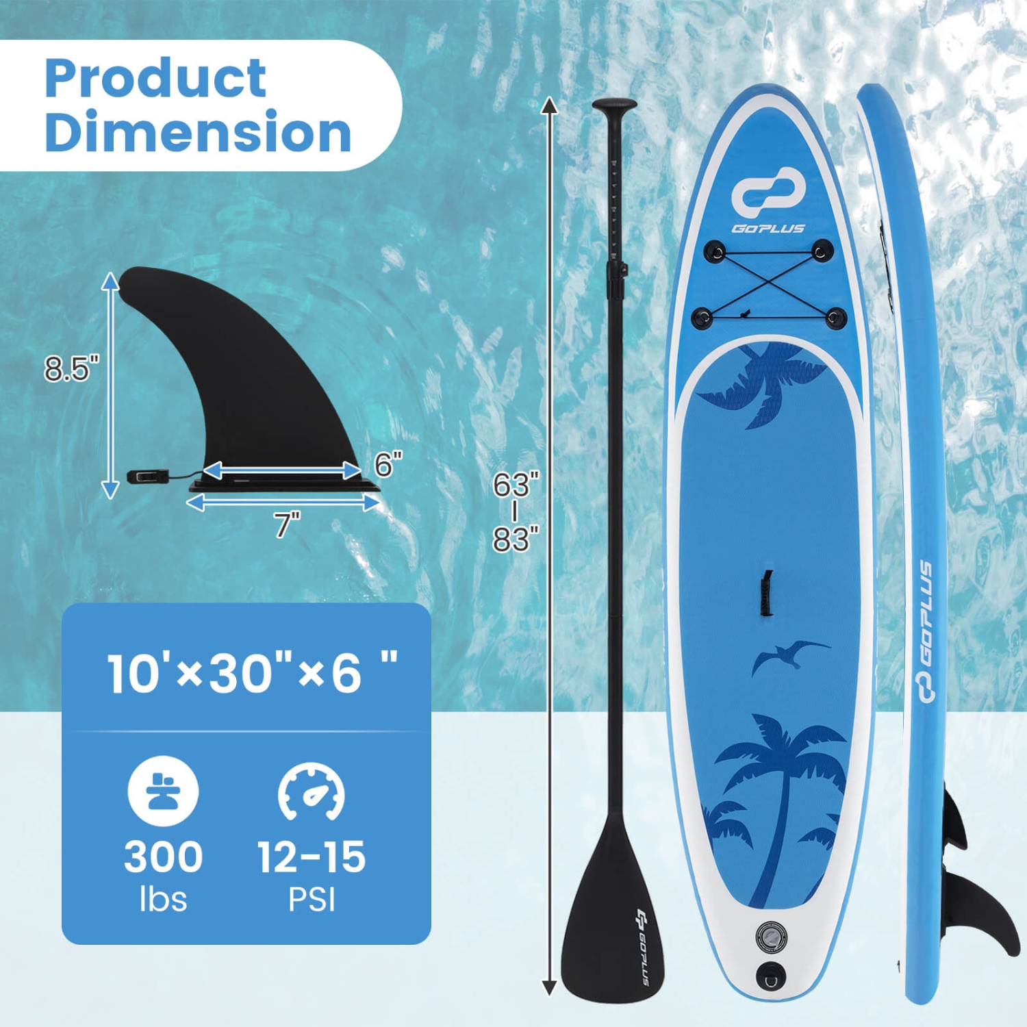 Goplus Small Inflatable SUP Board, Portable Paddle Board with 5D rings Stand Up Paddle Board for Youth & Adult