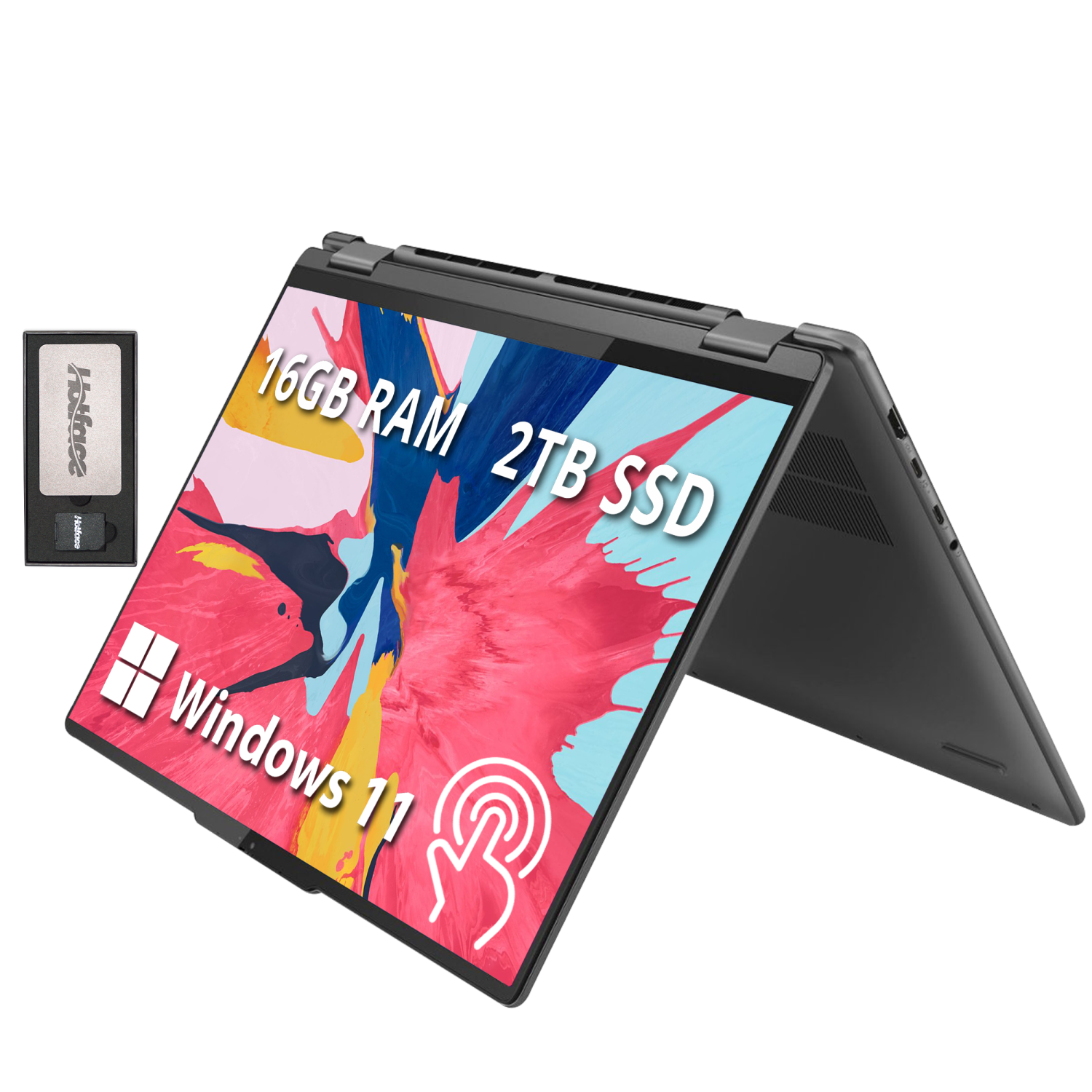 Lenovo Yoga 7i 16" WUXGA 2 in 1 Touchscreen Laptop, Intel Core i7-1355U, 2TB SSD, 16GB LPDDR5, Backlit Keyboard, Fingerprint Reader, Wi-Fi 6E, Win 11, 160GB Docking Station Set