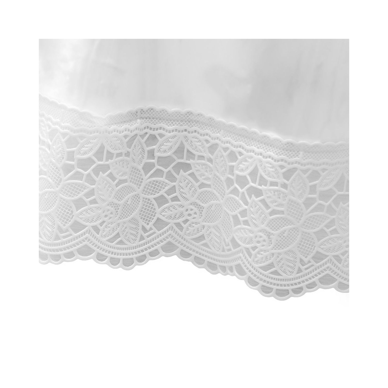 6 Seater Round Table Cover, PVC Plastic Waterproof 6 Seater Round Table Cover with Silver LACE Plain ,protects the round table surface and enhances