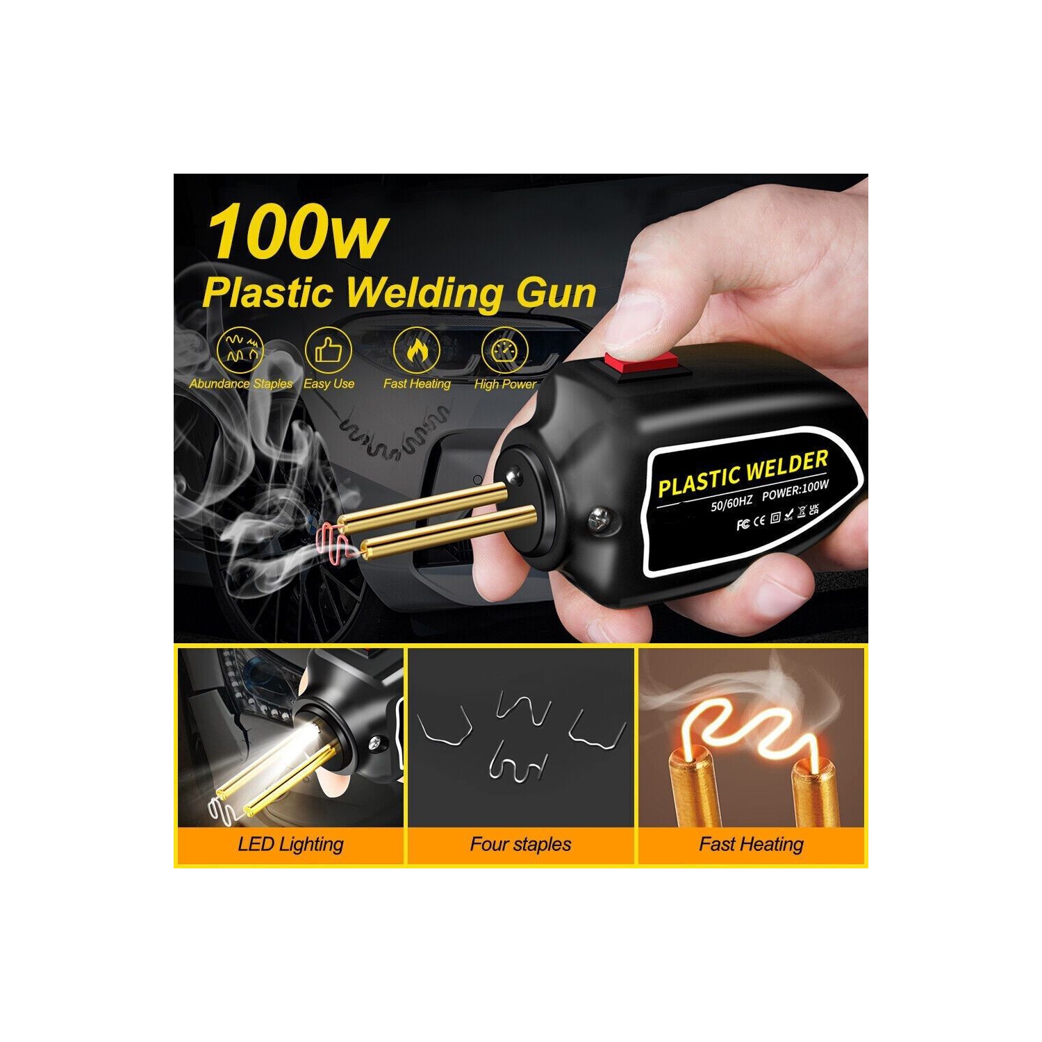 US Plug Professional Plastics Welder machine , Car Bumper Crack Repair Hot Stapler Kit, Hot Stapler Heating Plastic Welding Repairing Welder Machine