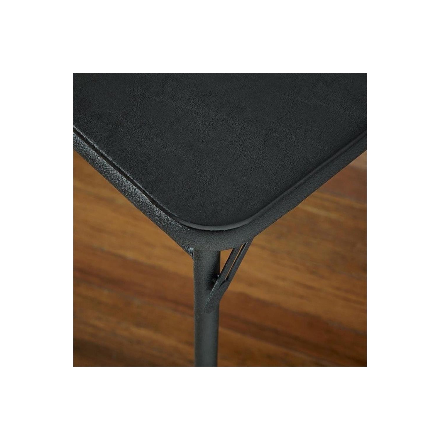 Table pliante carrée en vinyle de Cosco, noir