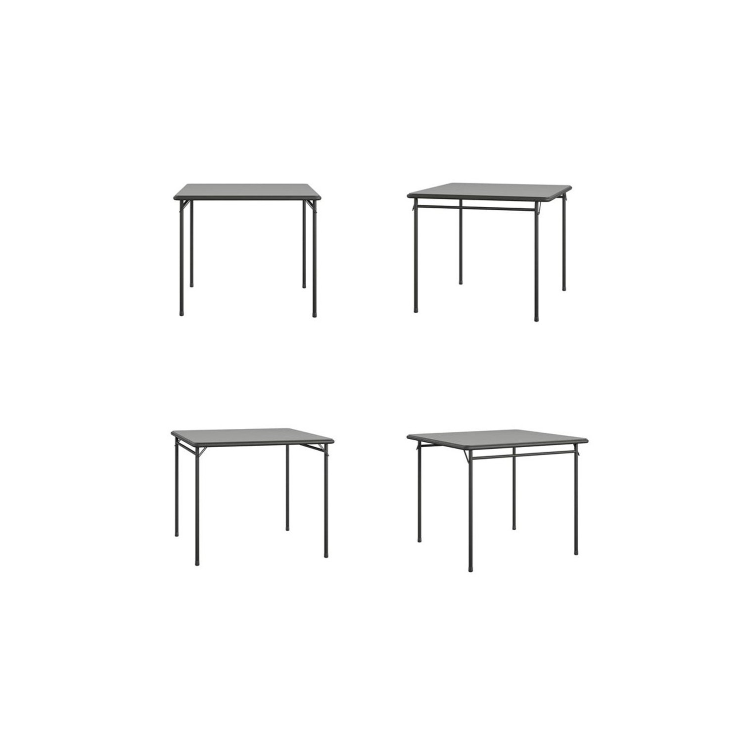 Table pliante carrée en vinyle de Cosco, noir