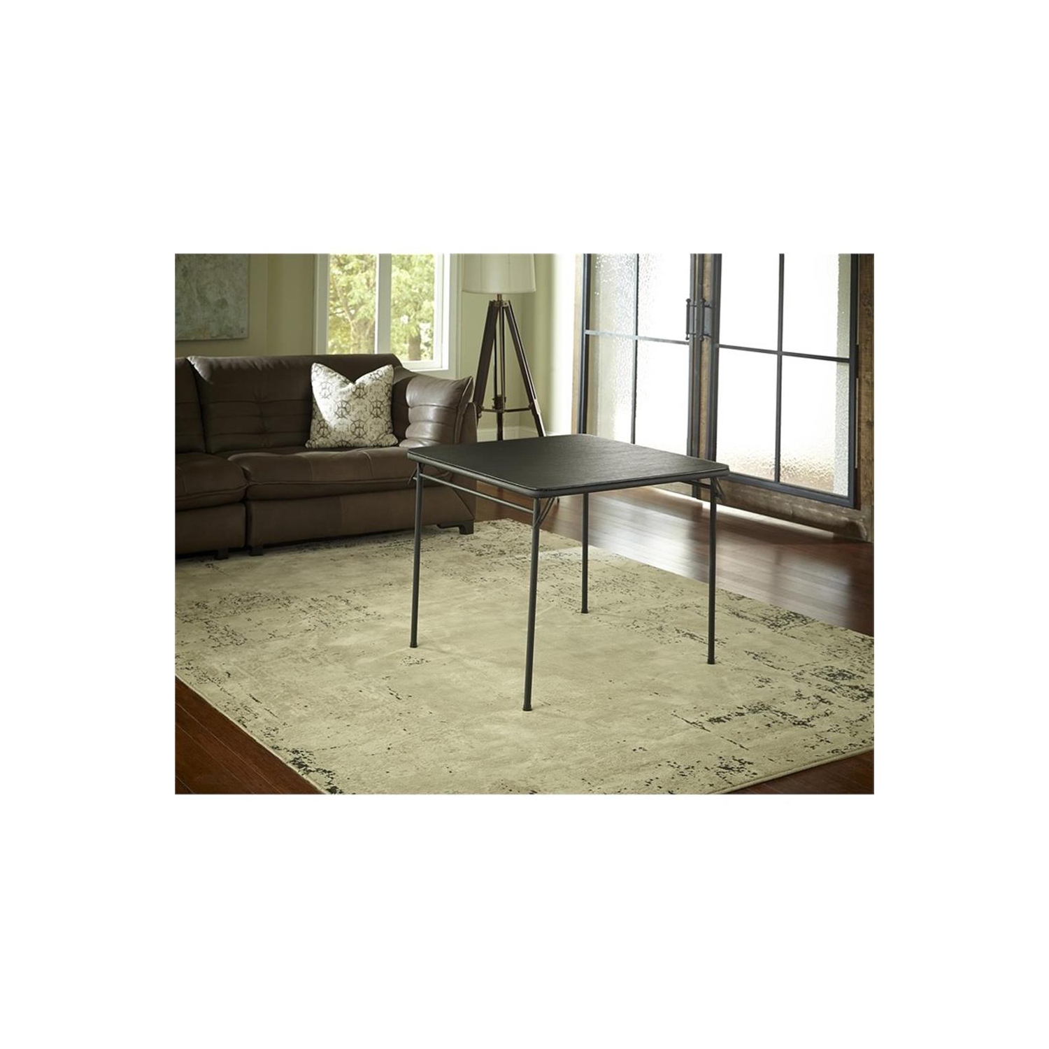 Table pliante carrée en vinyle de Cosco, noir