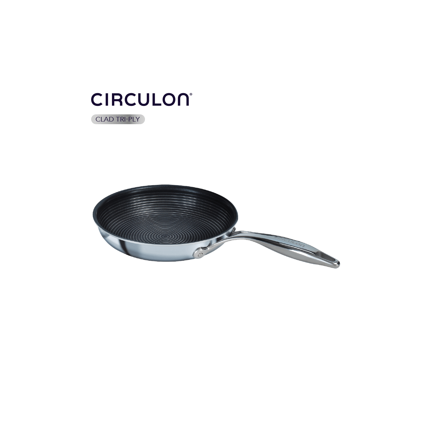 Circulon Clad Stainless Steel Frying Pan with Hybrid SteelShield and Nonstick Technology, 22cm Silver