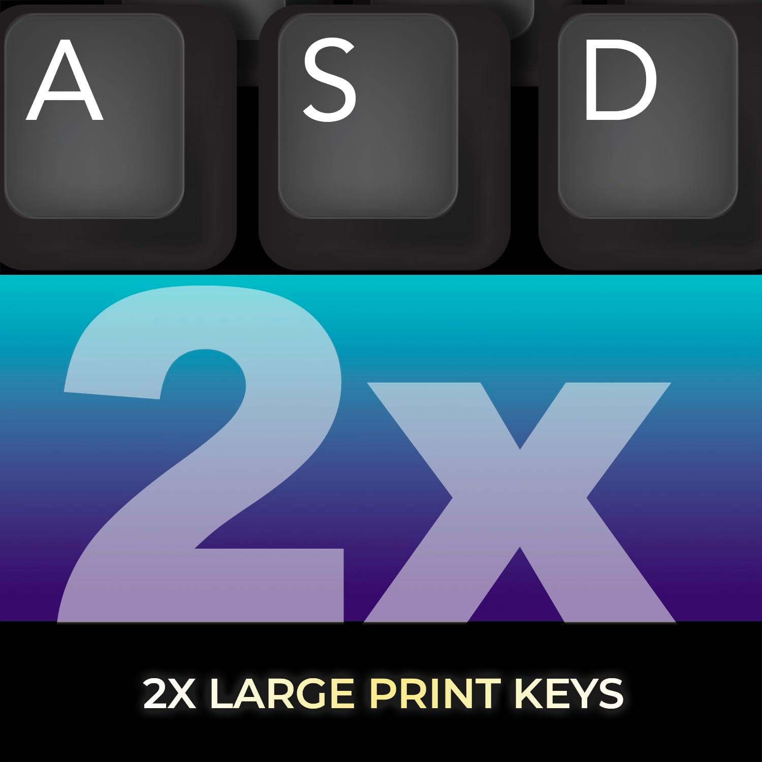 Multi OS 2X Large Print Mechanical Mini keyboard with CoPilot key