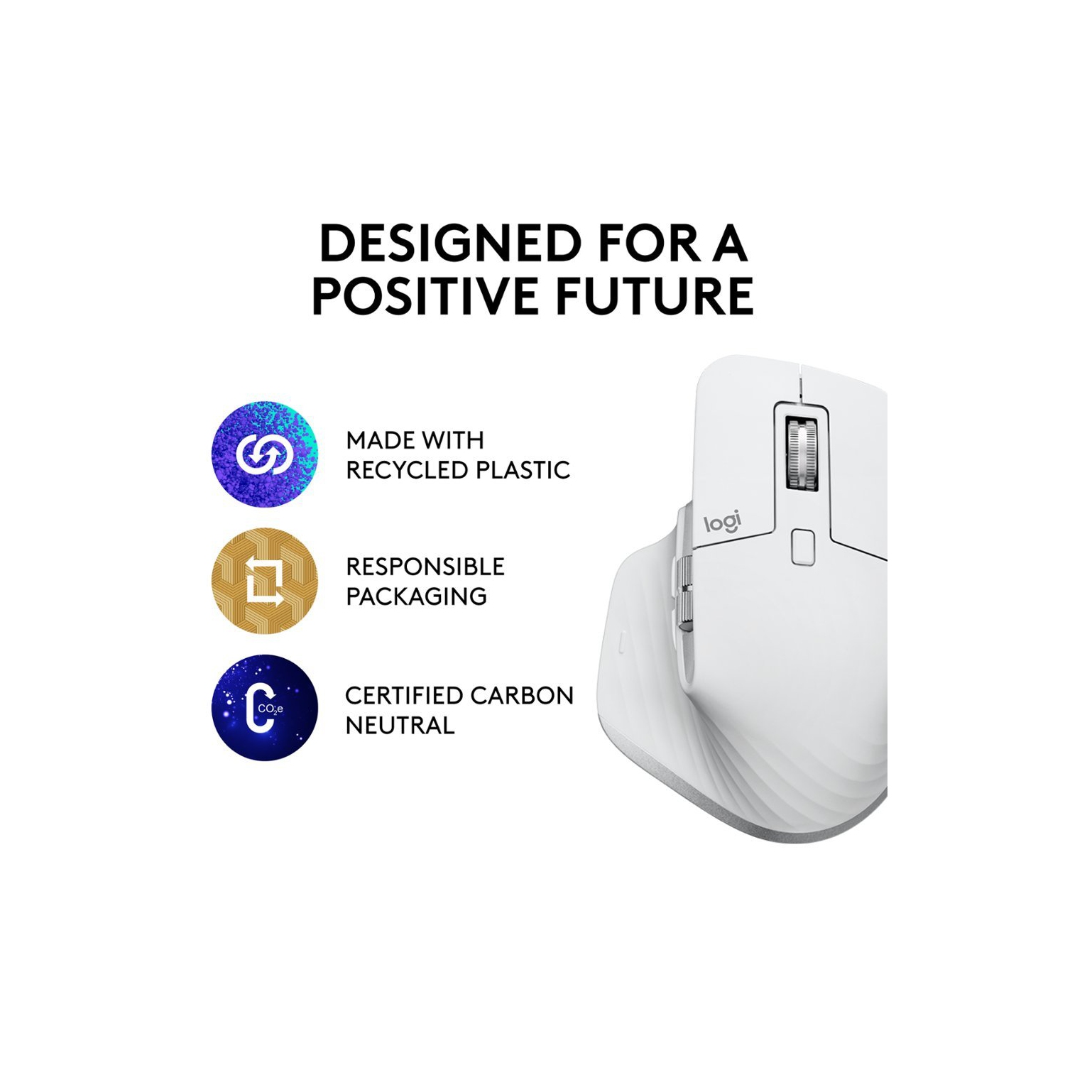 Boîte ouverte - Souris laser sans fil MX Master 3S 910-006558 de Logitech - Gris pâle