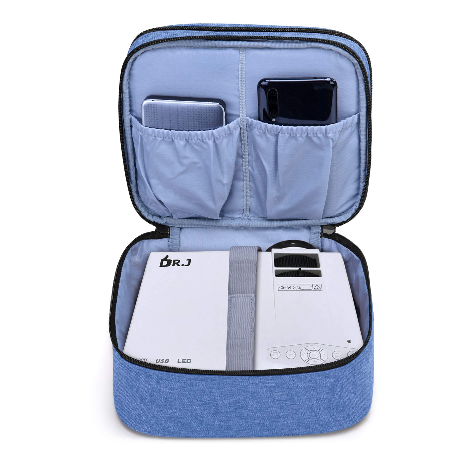 Sac de transport pour mini projecteur, étui portatif pour projecteur et accessoires, sac de rangement compatible avec Abox T22, bleu