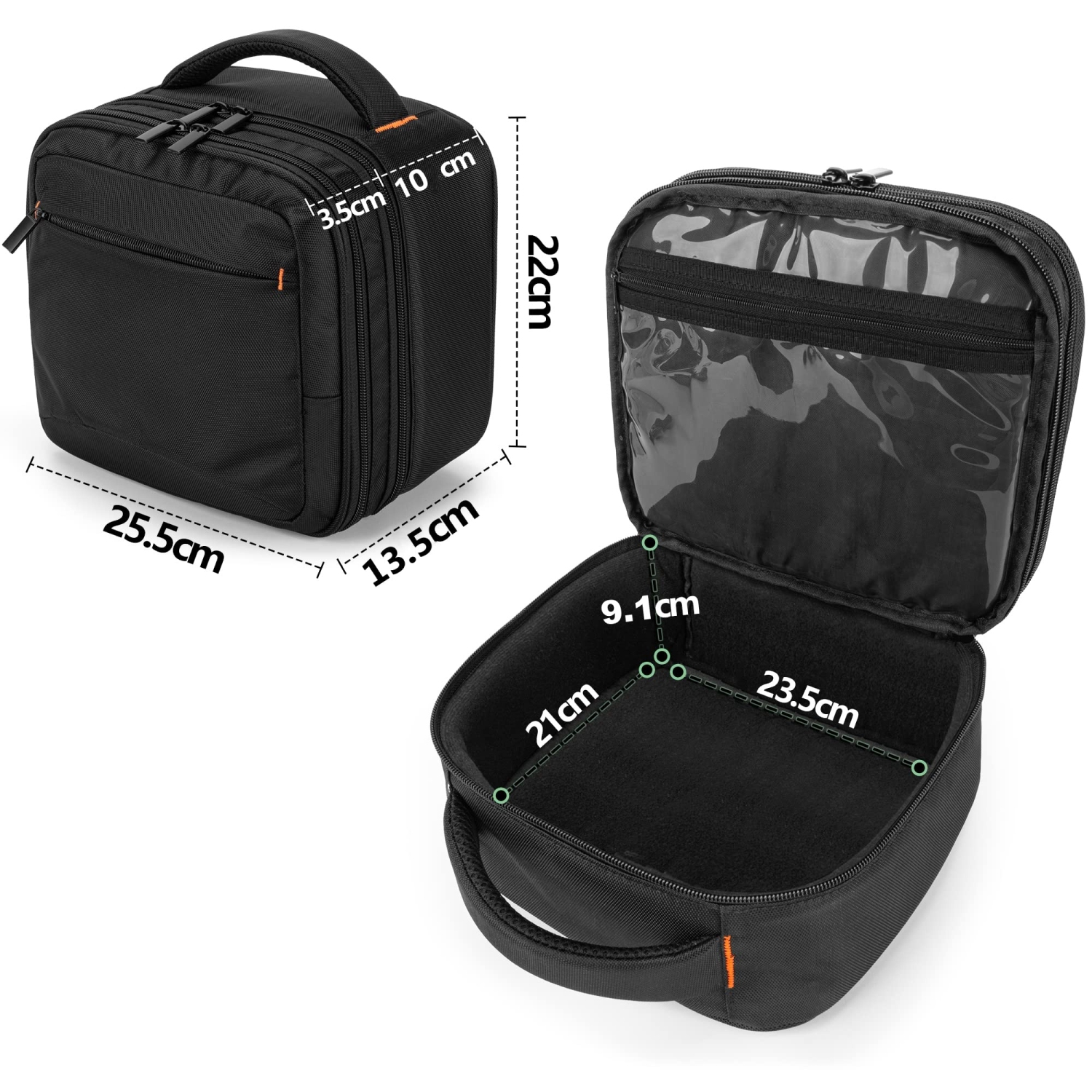 Étui de projecteur à deux couches avec séparateur amovible, mini sac de transport pour projecteur compatible avec mini projecteur QKK, Halo XGIMI,