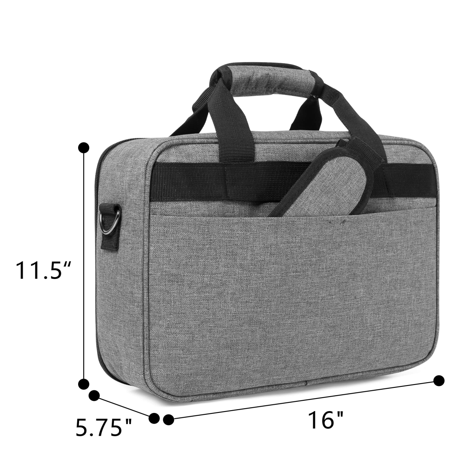Projector Case, Projector Bag with Protective Laptop Sleeve, Projector Carrying Case with Accessories Pockets, Gray