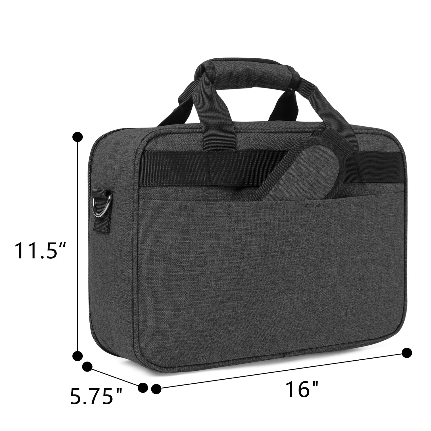 Projector Case, Projector Bag with Protective Laptop Sleeve, Projector Carrying Case with Accessories Pockets, Black