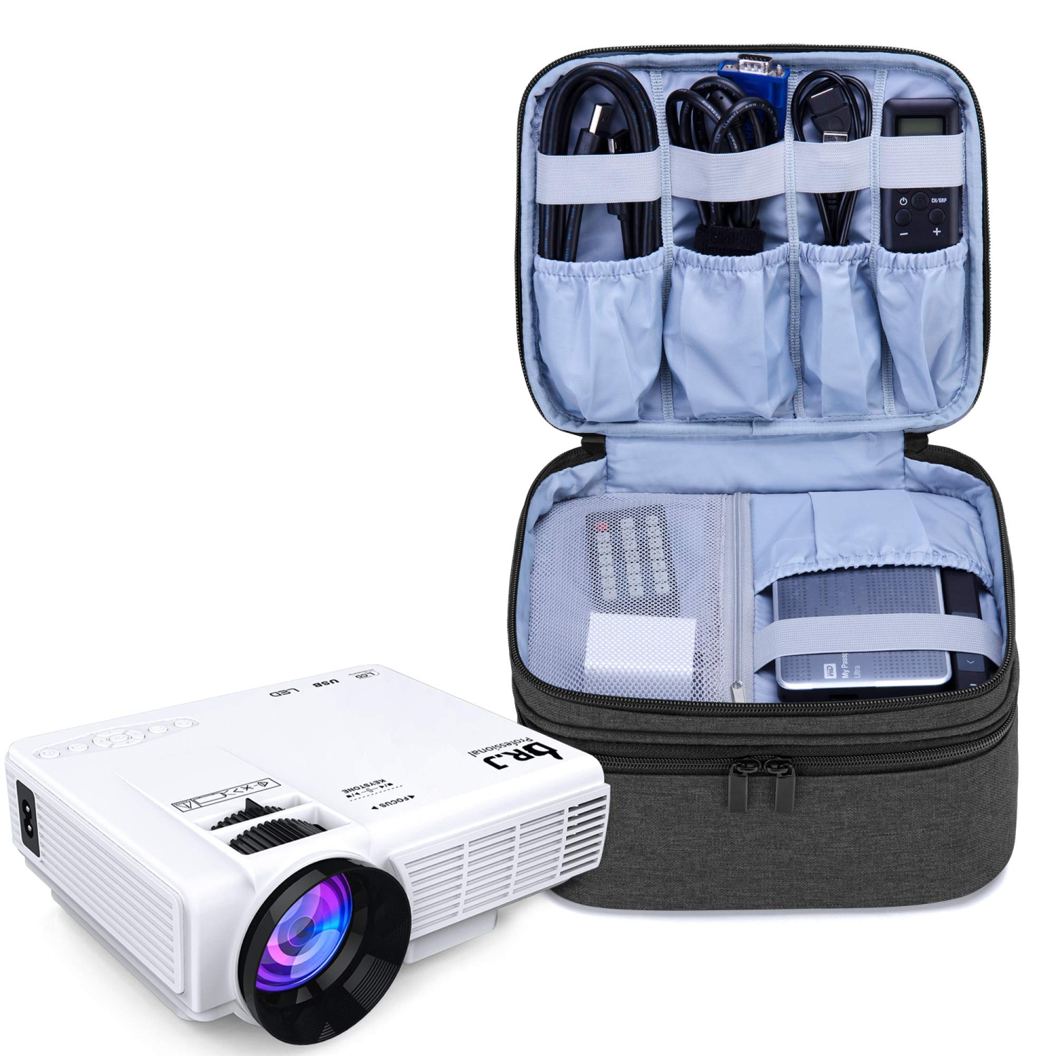 Carrying Bag for Mini Projector, Portable Case for Projector and Accessories, Storage bag Compatible with Abox T22, Black