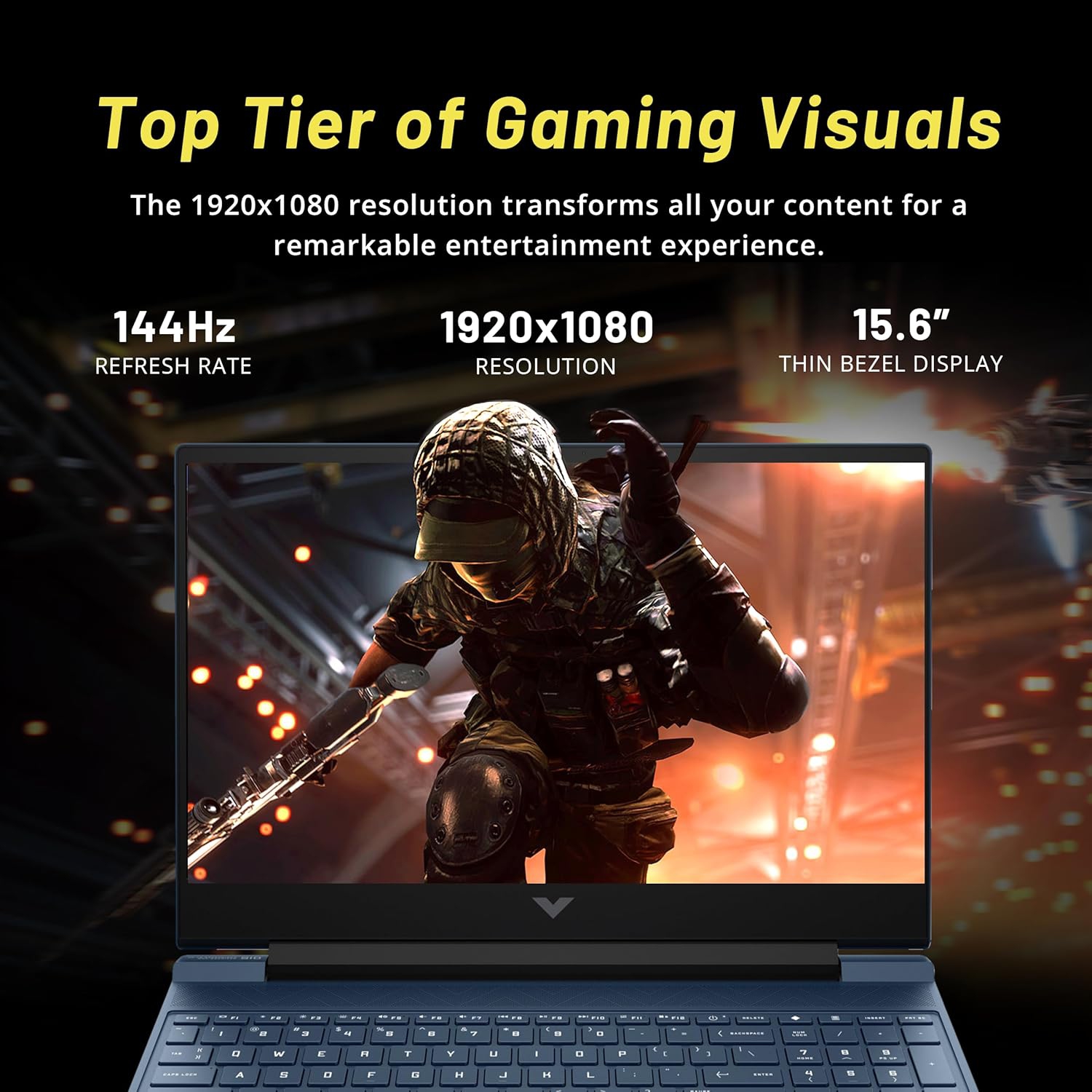 HP Victus 15.6" FHD 144Hz Gaming Laptop, Intel Core i5-12450H, 1TB PCIe SSD, 32GB RAM, NVIDIA GeForce RTX 3050, Backlit Keyboard, Windows 11, Blue,