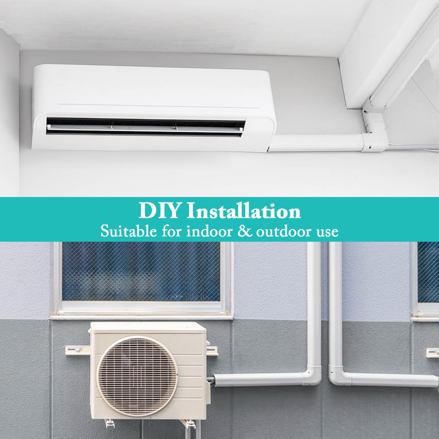 Housse décorative miniature de 4 po en PVC avec conduit flexible et conduit droit de Costway