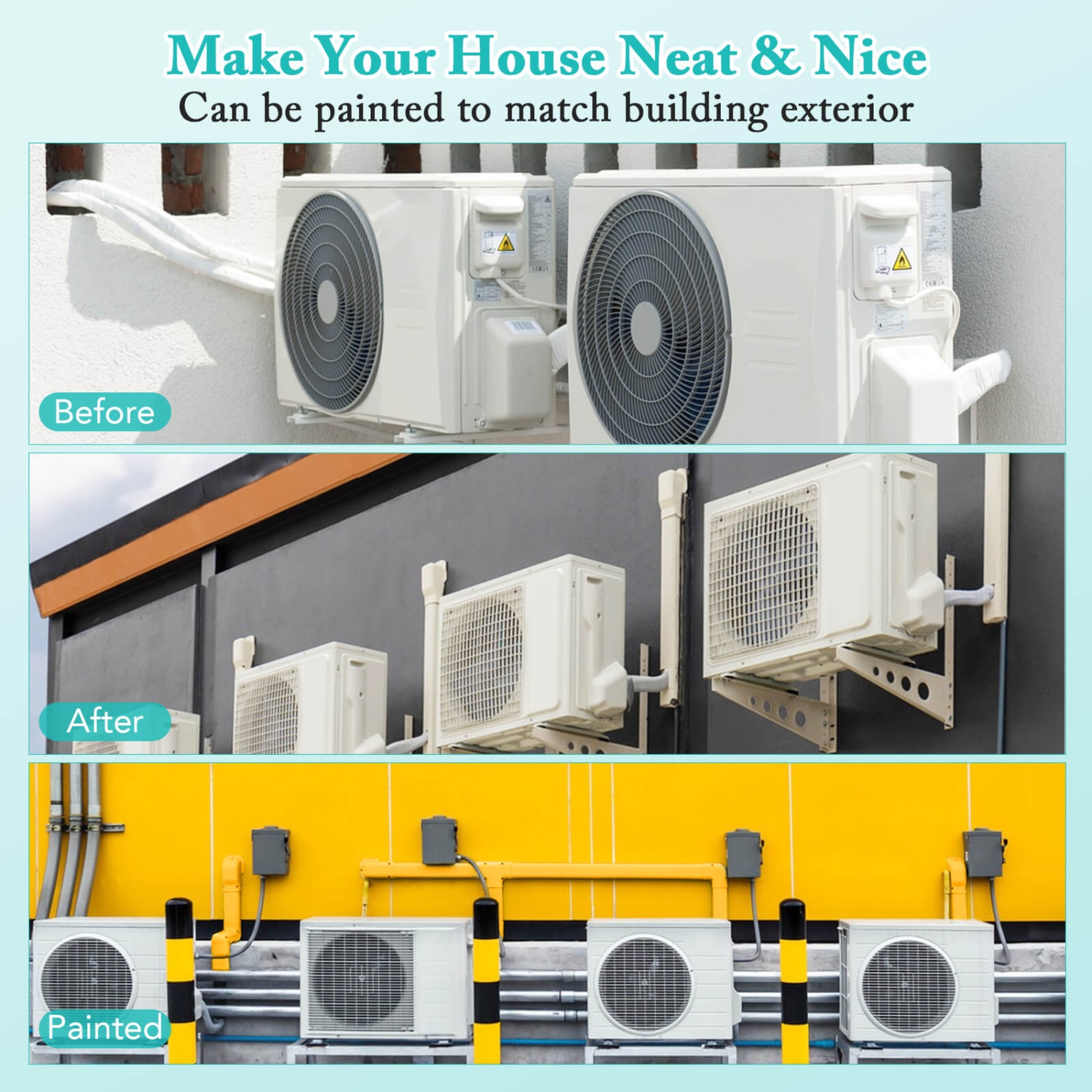 Housse décorative miniature de 4 po en PVC avec conduit flexible et conduit droit de Costway