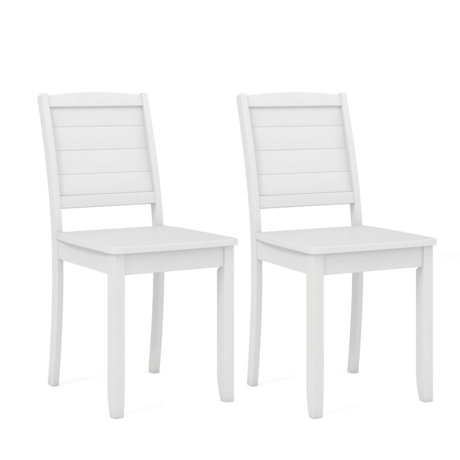 Costway Armless Wood Dining Chair Set of 2 with Rubber Wood Legs Curved Backrest Kitchen